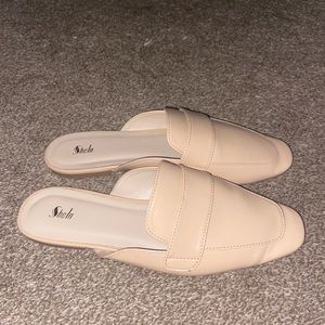 minimalist flat mules (beige)